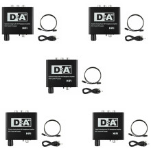 5X 192KHz Digital Optical Coaxial Toslink to Analog RCA 3.5mm Audio Hifi Converter with Spdif