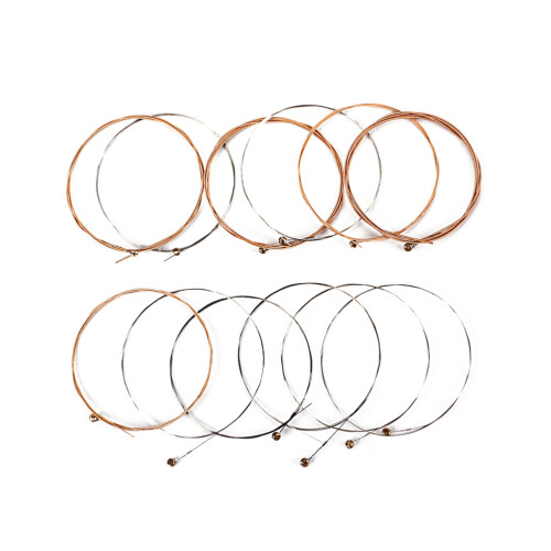 24Pcs 12 String Guitar Strings Stainless Steel Solid Clear Sound Set
