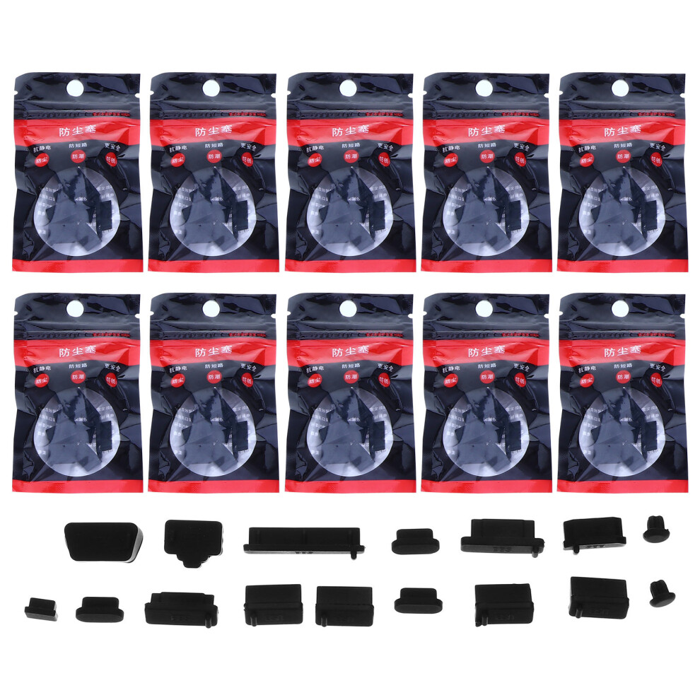 480Pcs Laptop Charging Port Plug Silicone Dust And Spatter Proof Black 3624153530862