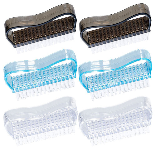 12Pcs Nail Cleaning Brushes with Handle Stiff Bristles for Fingernails