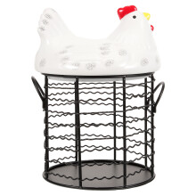 Fruit Storage Egg Basket With Hen Shaped Lid 1pack