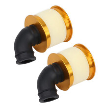 2X Air Filter Sponge Open Alloy Aluminum 04104 for 1/10 RC Hobby Model Nitro Car,Gold