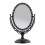 Black Glass & Metal Retro Standing Double Side Makeup Mirror 1