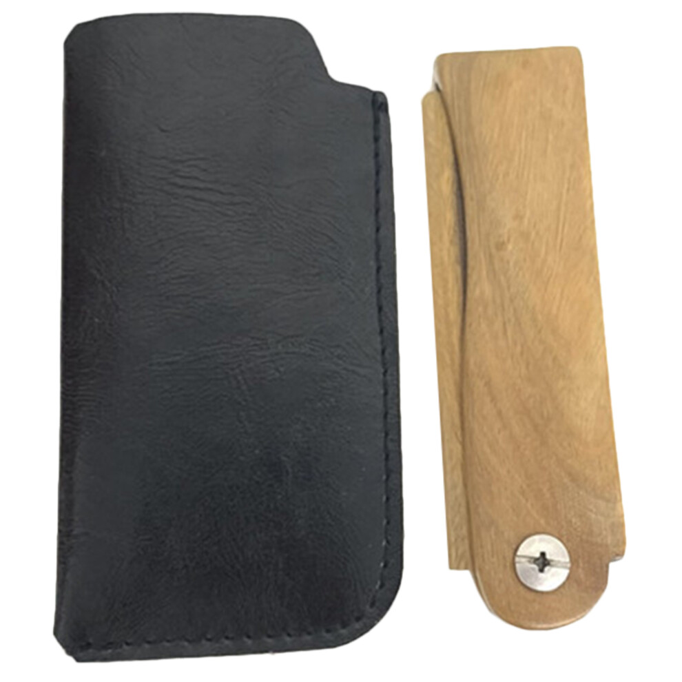Totority Unisex 1Set Wooden Beard Comb Folding Pocket Comb For Home Use Assorted Color