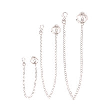 6 Pcs Layers Metal Jeans Chain Long Punk Trendy Belt For Silver (25cm,