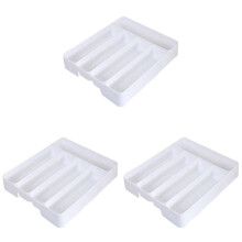 3X Kitchen Drawer Organizer Tray Spoon Cutlery Separation Finishing Storage Box Cutlery Kitchen Storage Organization