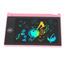 Mini LCD Writing Tablet 4.4in Waterproof Reusable Doodle Board Pink for Kids