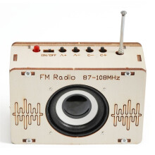 DIY FM Radio Model Science Toy for Kids Wooden STEM Technologia Experimental Tool Kit Learning Education School Supply,A