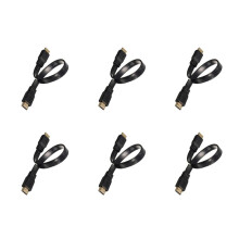 6X Short Stecker Auf Stecker Flachkabel Kabel Full HD FÜR Audio Video HDTV TV PS3