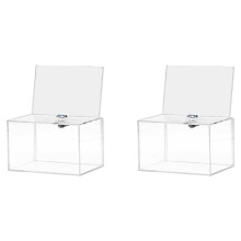2X Acrylic Donation Box - Box for Voting, Charity, Polls, Surveys, Sweepstakes, Contests, Advice, Tips, Reviews