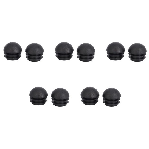 10 Pcs 25mm Dia Plastic Round Tube Inserts End Blanking Caps Black