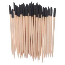 100Pcs Black Wood Doubleended Sanding Sticks for Manicure Nail Care