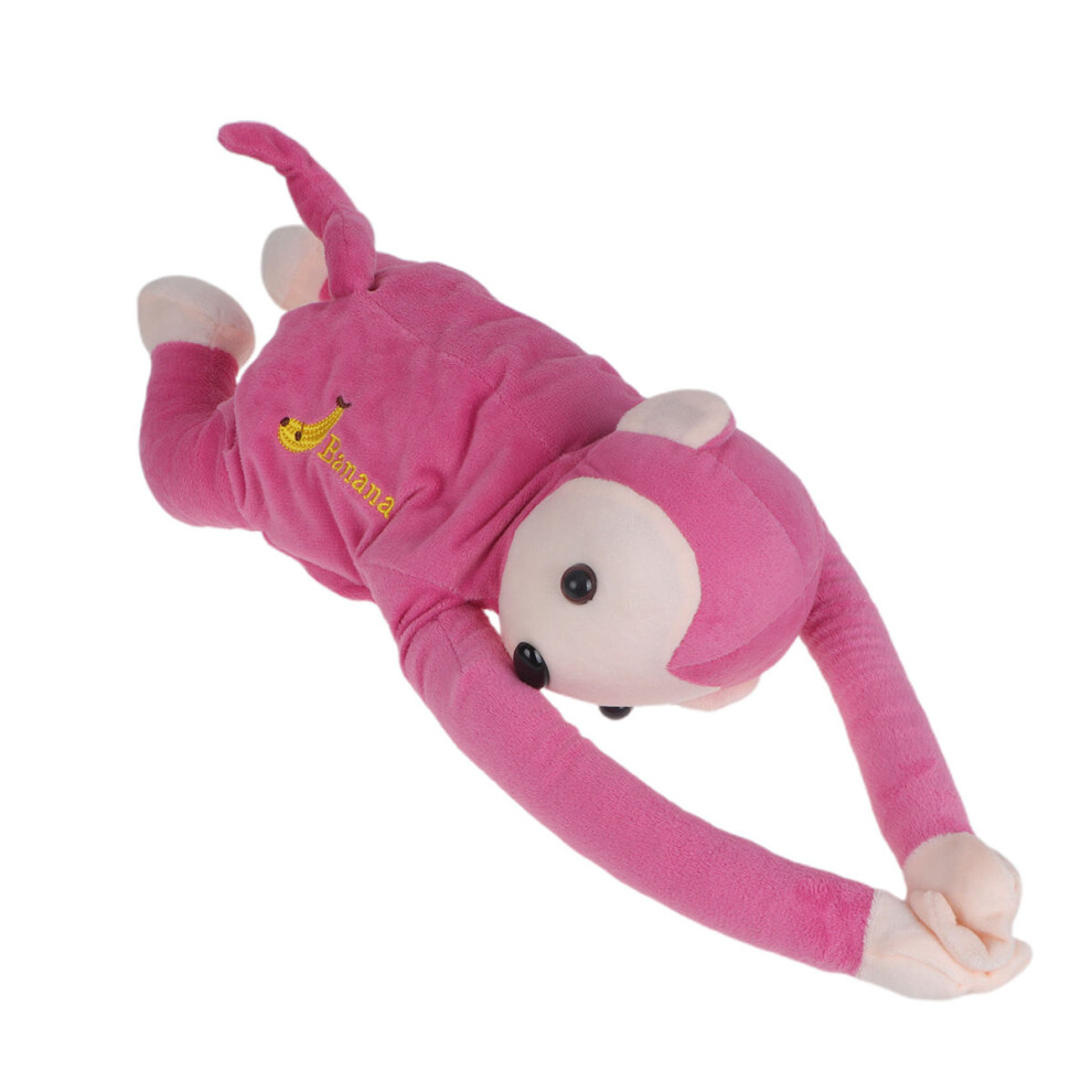 1Pc Car Mounted Tissue Box Cartoon Monkey Design Durable Storage Pink 3294012037193