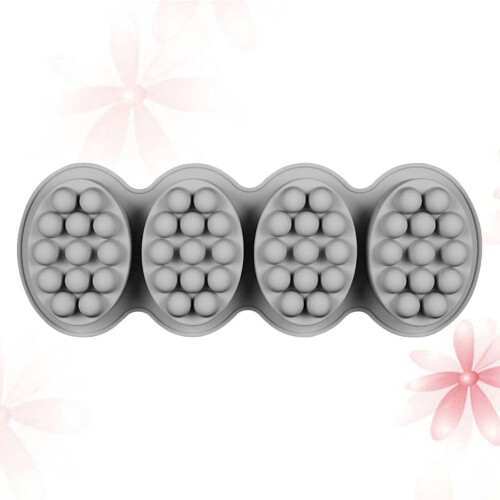 4-Cavitair Ovaal Siliconen Massageerborstel Matrijs Voor DIY Zeep 1