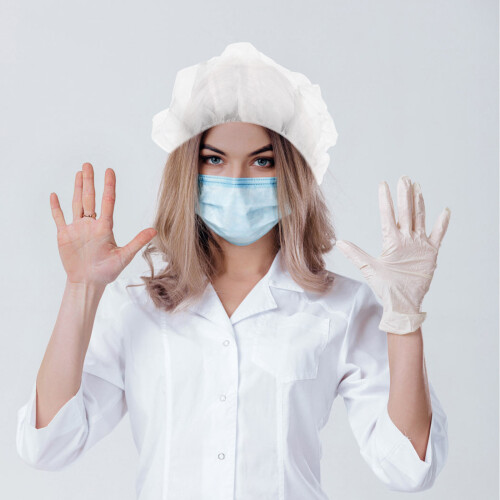 100Pcs Elastic White Hair Net Caps Disposable for Kitchen Work 2
