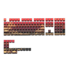 Ukiyo-E Gradient Keycap PBT Personalized Side Carving Semi Transparent for 60/84/98/108 Mechanical Keyboard Red