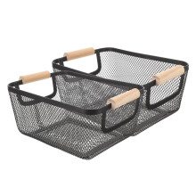 Wire Storage Bucket Iron Mesh Baskets For Organizing 2set
