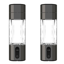 2X PEM Electrolysis Hydrogen Generator 8000PPB Display Portable Rechargeable Hydrogen Water Bottle Black