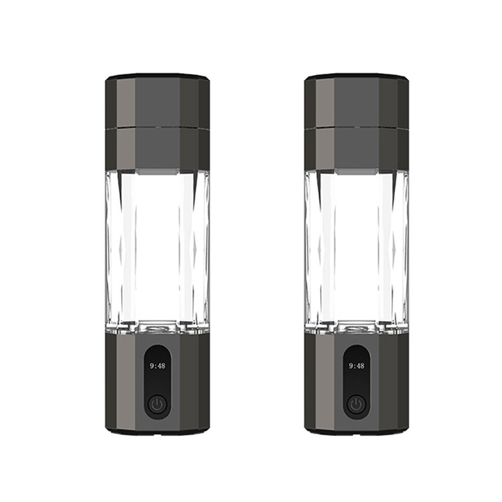 2X Pem Electrolysis Hydrogen Generator 8000Ppb Display Portable Rechargeable Hydrogen Water Bottle Black 4714239776365