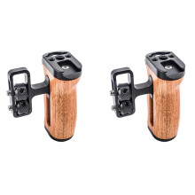 2X Camera Zijhandgreep voor // DSLR Camerakooi Rechts Houten Handgreep met Koude Schoen