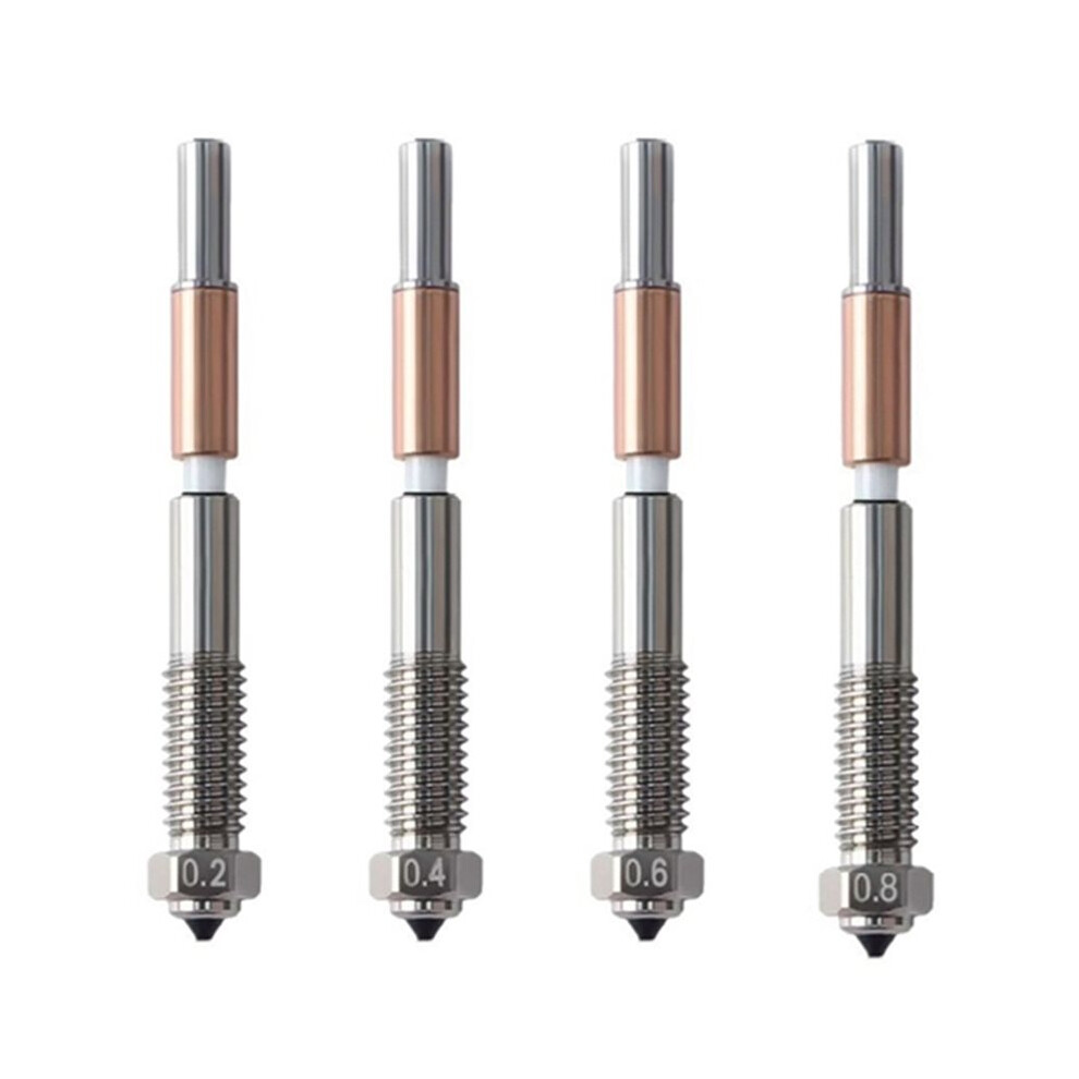 Bimetal Nozzle 0.2/0.4/0.6/0.8Mm For Qidi Q2 Q2c Bimetal Nozzle Ceramic Insulation Integrated 3D Printer Parts 6031455286095