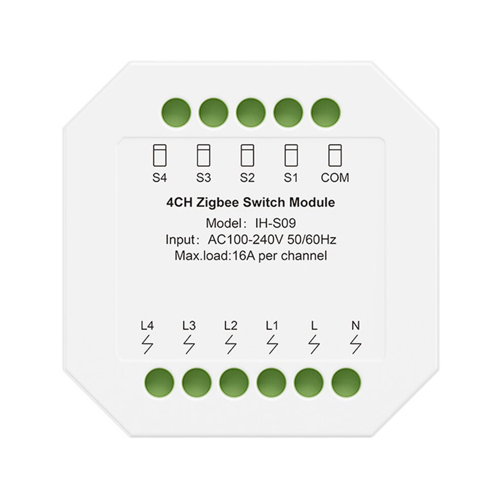 Zigbee Relay Module 16A Ih-S09 Ac100-240V Tuya Life Remote Control For Home Automation System 4Ch 6033339463158