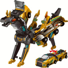 (Golden) Dinosaurier-verwandelndes Autospielzeug, magnetische Autos verwandeln sich in Dinosaurier, Spaß –