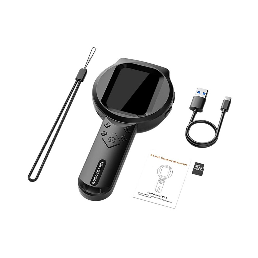 1080P Hd 100X Portable Microscope Handheld Digital Magnifier With Led For Electronics And Jewelry Light 4713334278125
