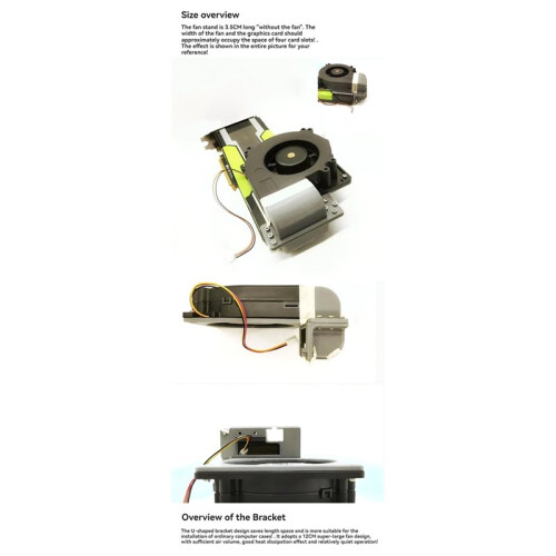 P40 P100 M40  Card Upgrade: Complete Active Cooling Fan Assembly (12CM)