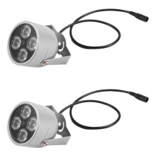 2X 4 Array LEDs Infrared Waterproof Night Vision IR Light Fill Light 12V for Security Camera