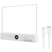 Flat Book Light Rechargeable Clear LED Reading Light with Timer Dimmable Eye Protection for Bedside Travel Study A