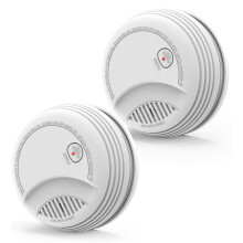 2Pcs Smoke Detector, Photoelectric Sensor Fire Smoke Alarm, LED Warning Light 85 DB Alarm Sound, Low Battery Warning