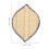 Handcrafted Leaf Shape Bamboo Wall Hanging With Blue Floral Edging 2