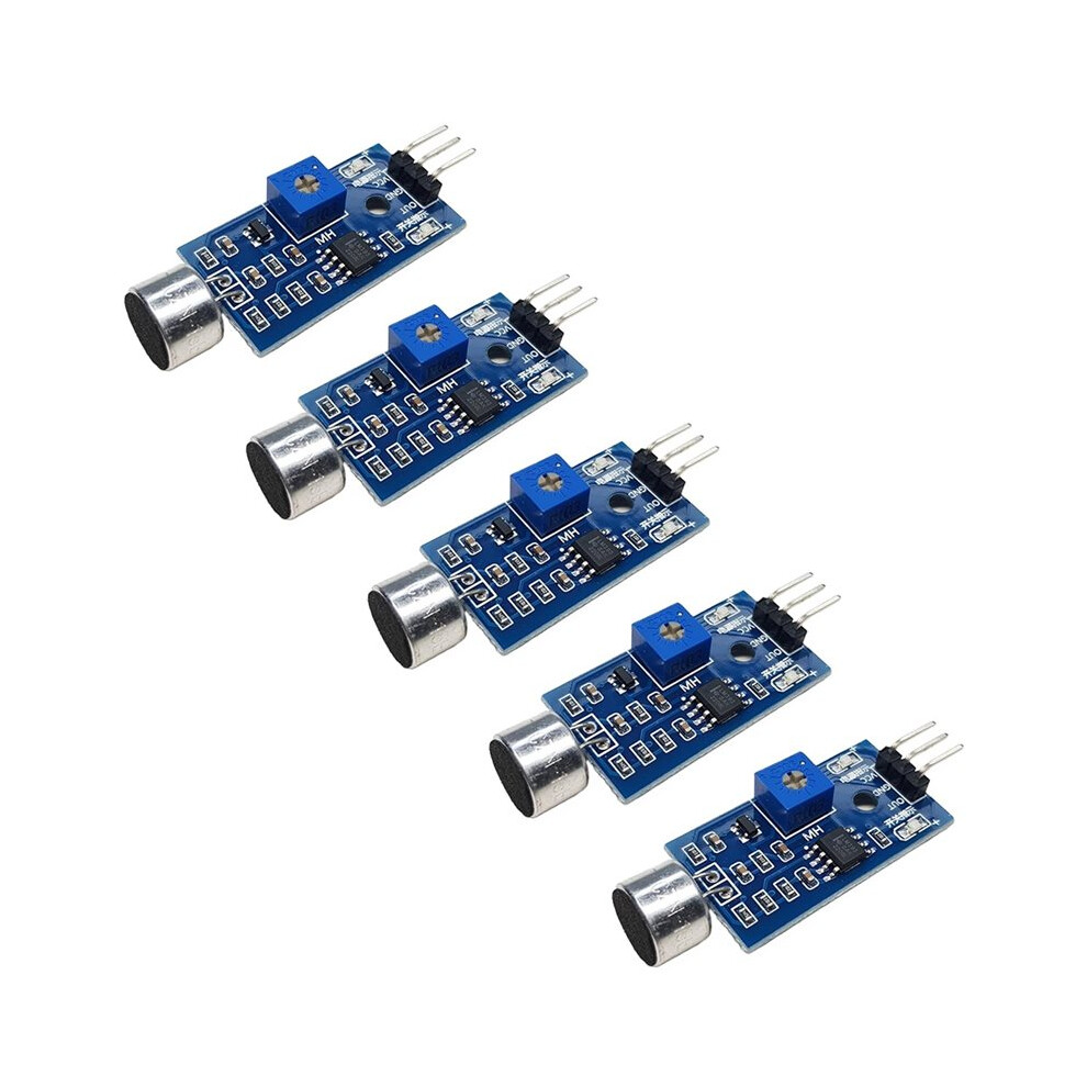 5Pcs Sound Sensor Module Sound Detection Module Microphone Module Voice-Activated Whistle Sound Module 4713782012654