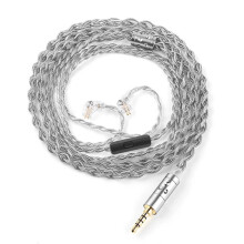 T7 336-Aderige Verzilverde Oortelefoonkabel Upgrade 3,5 mm Stekker 2-Pins Connector HiFi Stereo 4-Aderige Headsetkabel met Microfoon