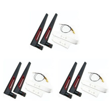 3X 2X8Dbi Dwuzakresowy Kabel M.2 IPEX MHF4 U.Fl do RP-SMA Pigtail WiFi Zestaw Antenowy do Karty AX210 AX200 9260 9560 NGFF