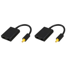 2X Digital SPDIF Optical Audio Splitter 2 Way Toslink Splitter Adapter 1 Input 2 Output SPDIF Optical Cable Splitter Hub