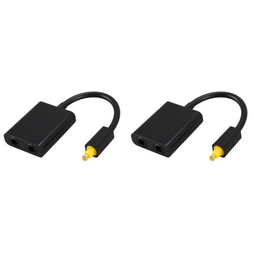 2X Digital SPDIF Optical Audio Splitter 2 Way Toslink Splitter Adapter 1 Input 2 Output SPDIF Optical Cable Splitter Hub
