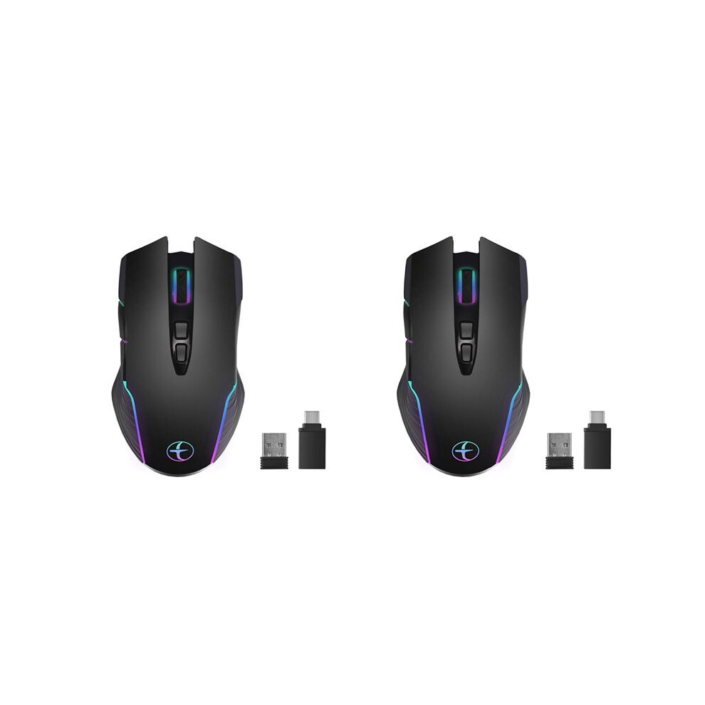 2X Wireless Mouse Mouse Jiggler Mouse Mover Led Rechargeable 2.4G Mause Ergonomic Mouse Usb Optical Mice 1600 Dpi 6032049747107