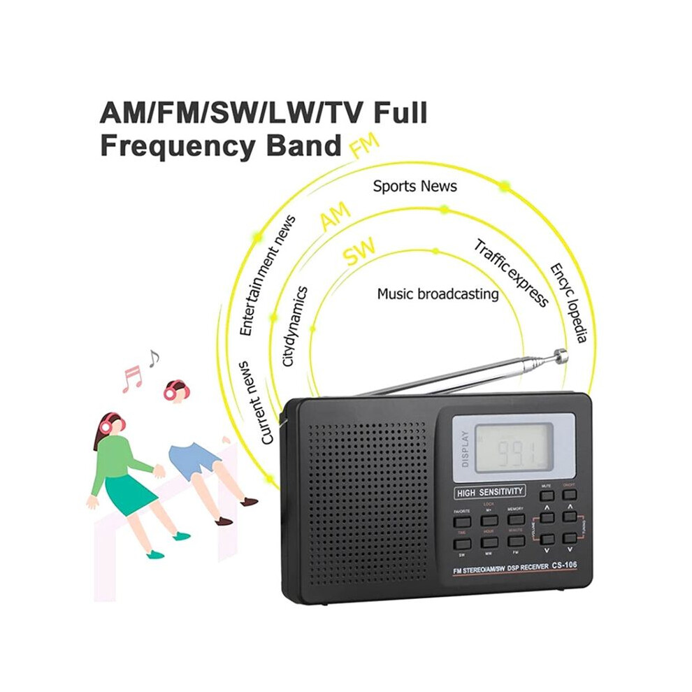 2X Full Band Radio Am/Sw/Fm Radio Full Frequency Receiver Receiving Fm Radio With Timing Alarm Clock Radio 6031015885089