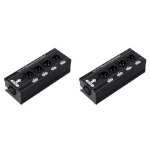 2X XLR 1x4 Balanced Audio Splitter 1 in 4 Out 3Pin XLR Audio Splitter Audio Signal Splitter Box No Power Supply Required