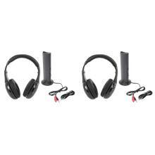 2X KUBITE MH2001 Trådlös Hörlurssändare på Örat Headset med FM-Radio Trådlös TV Headset Monitor Hörlurar för TV PC Phone