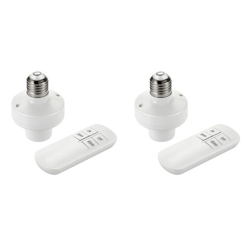 2X E26 E27 Wireless Remote Control Light Socket Lamp Holder 20M Base /Off   Socket Range  Device(220V)
