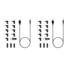 2X USB to  Power Cable Universal USB to  Jack Charging Cable Power Cord with 26 Interchangeable Plug Connectors
