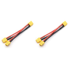 2X XT60 Parallelle Batterijconnector 1 Mannelijk Naar 2 Vrouwelijk Kabel Dubbele Verlenging Y-Splitter 14AWG Siliconendraad voor RC-Batterij