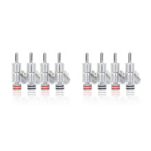 8 Pcs Hifi Rhodium Plated Lockable Speaker Cable Banana Plug Connector Audio Amplifier Speaker Wire Connector