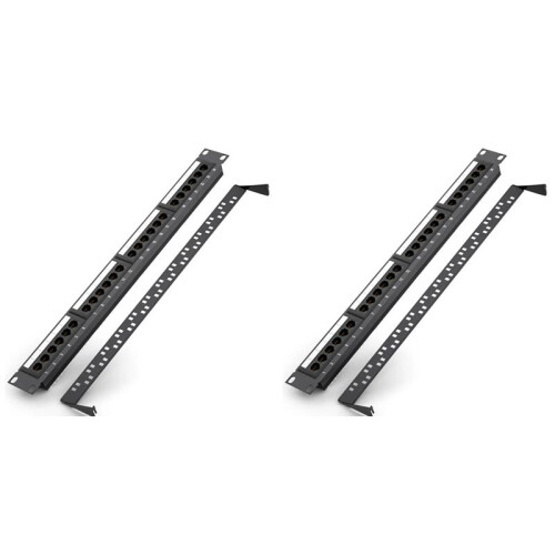 2X 24  CAT6 UTP RJ45 Patch Panel 19 Inch 1U Cable Frame Faceplate Rack Mount 50U Gold Plated, Rear