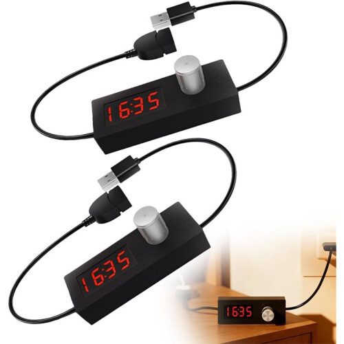 2er-Pack 5V 2A USB-Timer-Buchsenkabel: USB-Countdown-Timer-Schalterkabel, 24 Stunden Einstellbar und mit Automatischer Abschaltfunktion