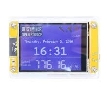 780KH/S BITSYMINER Mineur Solo NMminer Écran Intelligent 2,8 Pouces Horloge Calendrier Mineur de Loterie BTC pour Bureau et Domicile