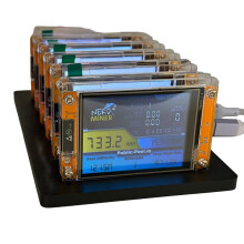 6PCS 735KH/S NMMinerNerdMiner+6 Slots Stand Upgraded Bitcoin Crypto Solo Lottery Miner 2.8 Inch Display Miner